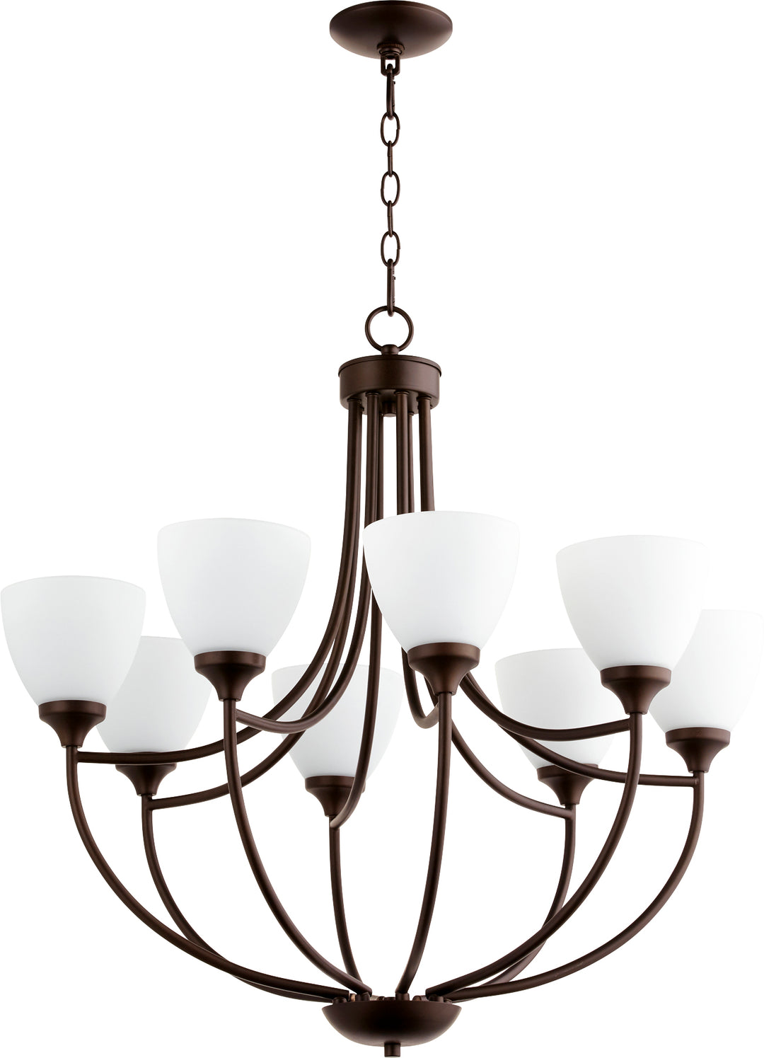 Enclave 8 Light Chandelier - Oiled Bronze