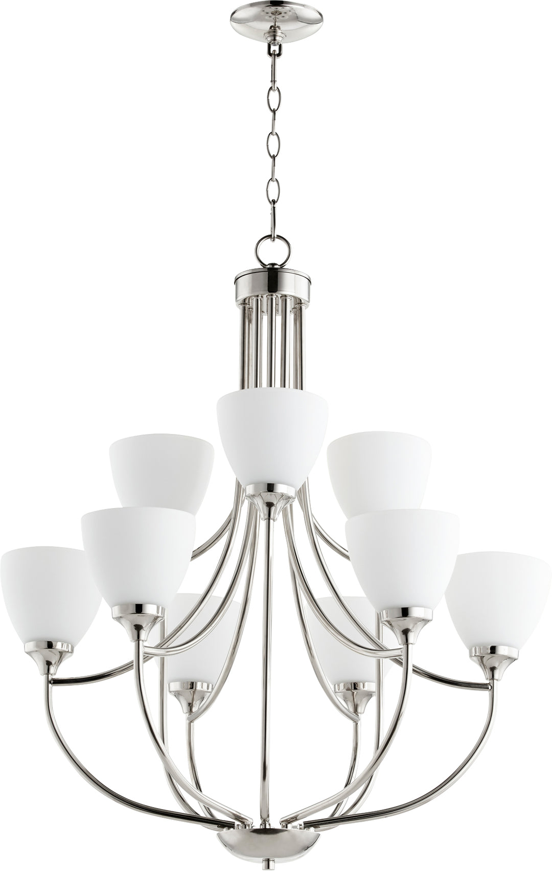 Enclave 9 Light Chandelier - Polished Nickel
