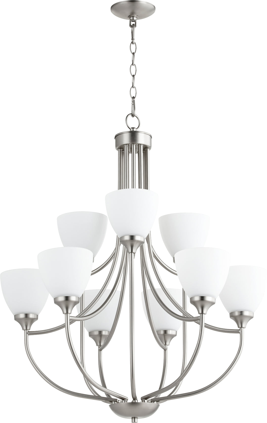 Enclave 9 Light Chandelier - Satin Nickel