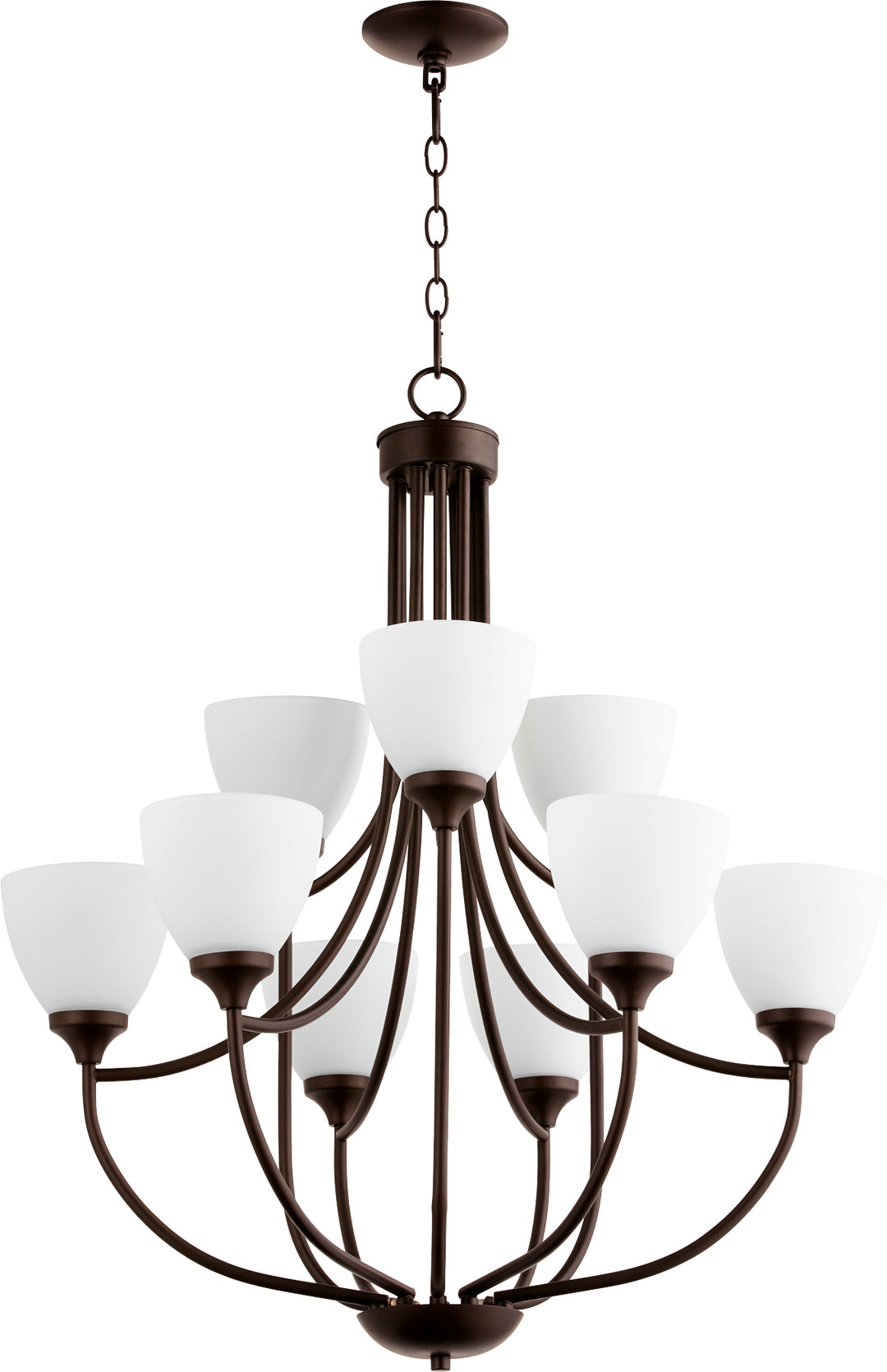 ENCLAVE 9 Light Chandelier - Oiled Bronze