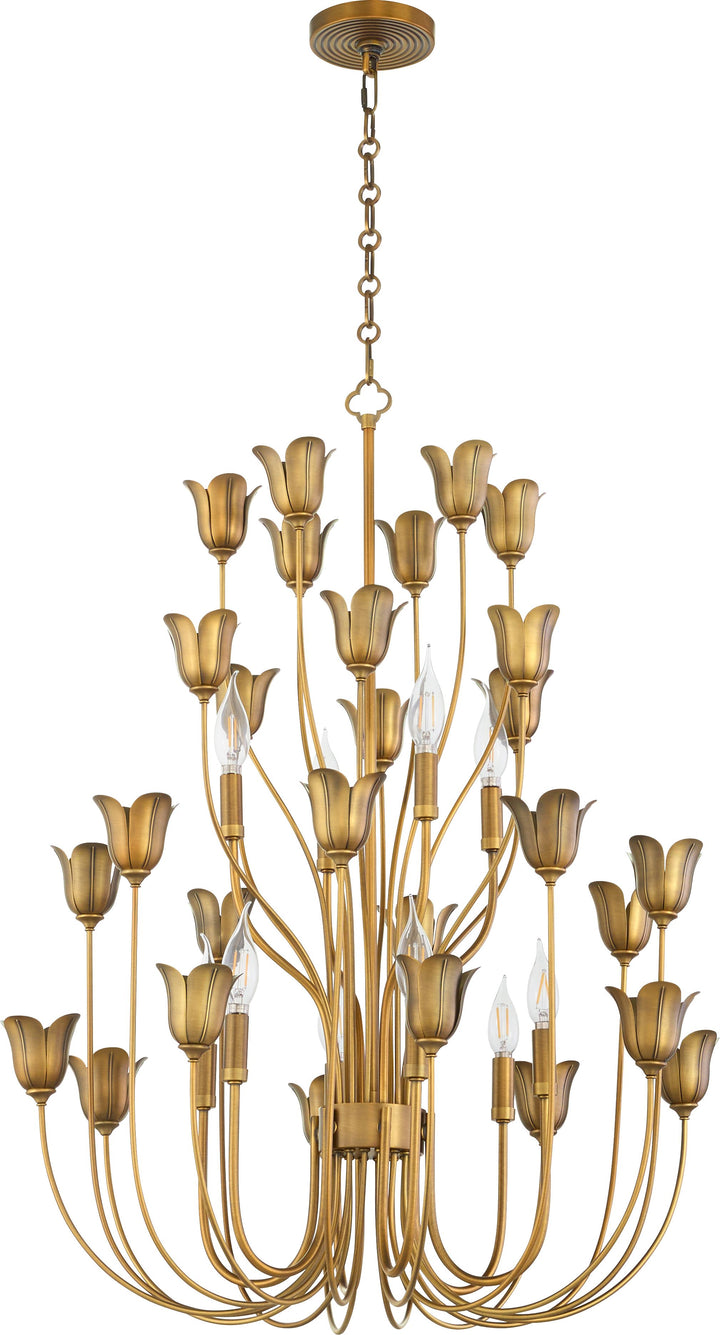 LILLET 10 Light Chandelier - Brushed Brass