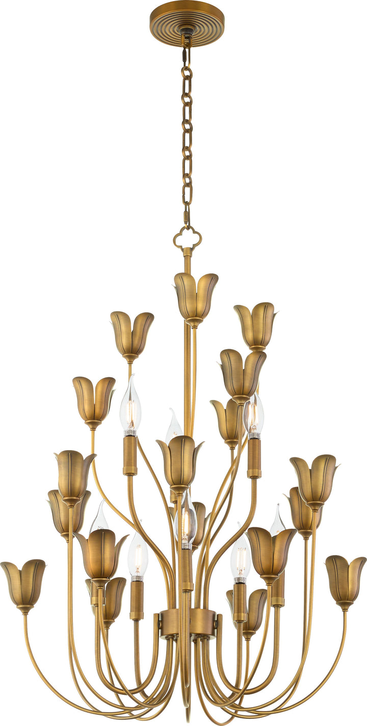LILLET 8 Light Chandelier - Brushed Brass