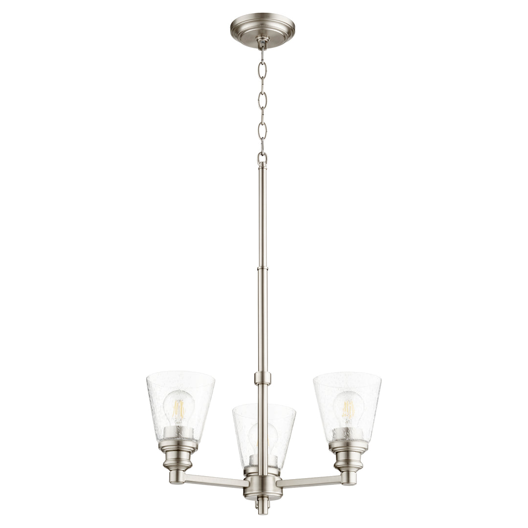 Dunbar 3 Light  Satin Nickel  Soft Contemporary Chandelier