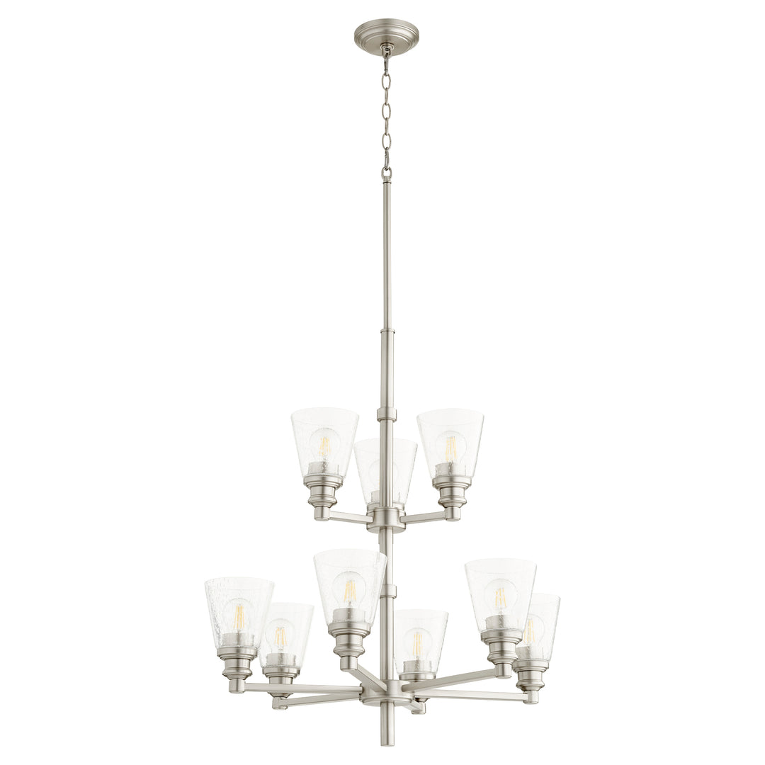 Dunbar 9 Light Chandelier - Satin Nickel