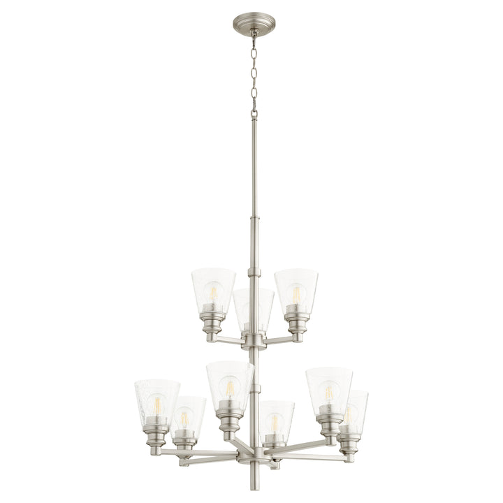 Dunbar 9 Light Chandelier - Satin Nickel
