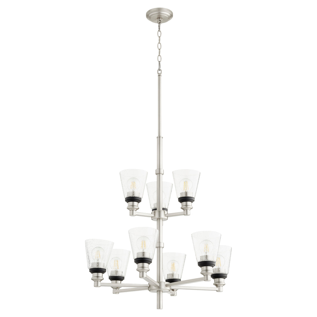Dunbar 9 Light Chandelier - Satin Nickel