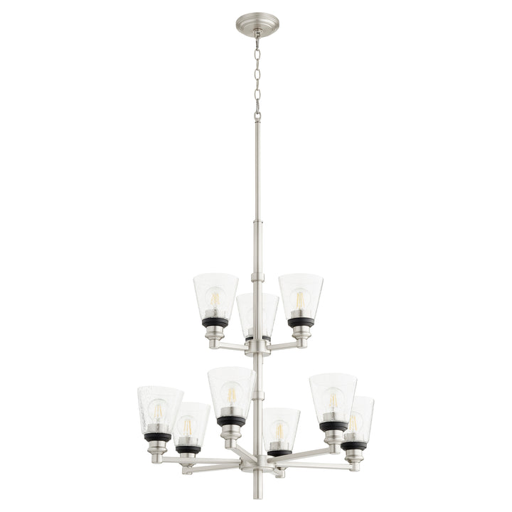 Dunbar 9 Light Chandelier - Satin Nickel