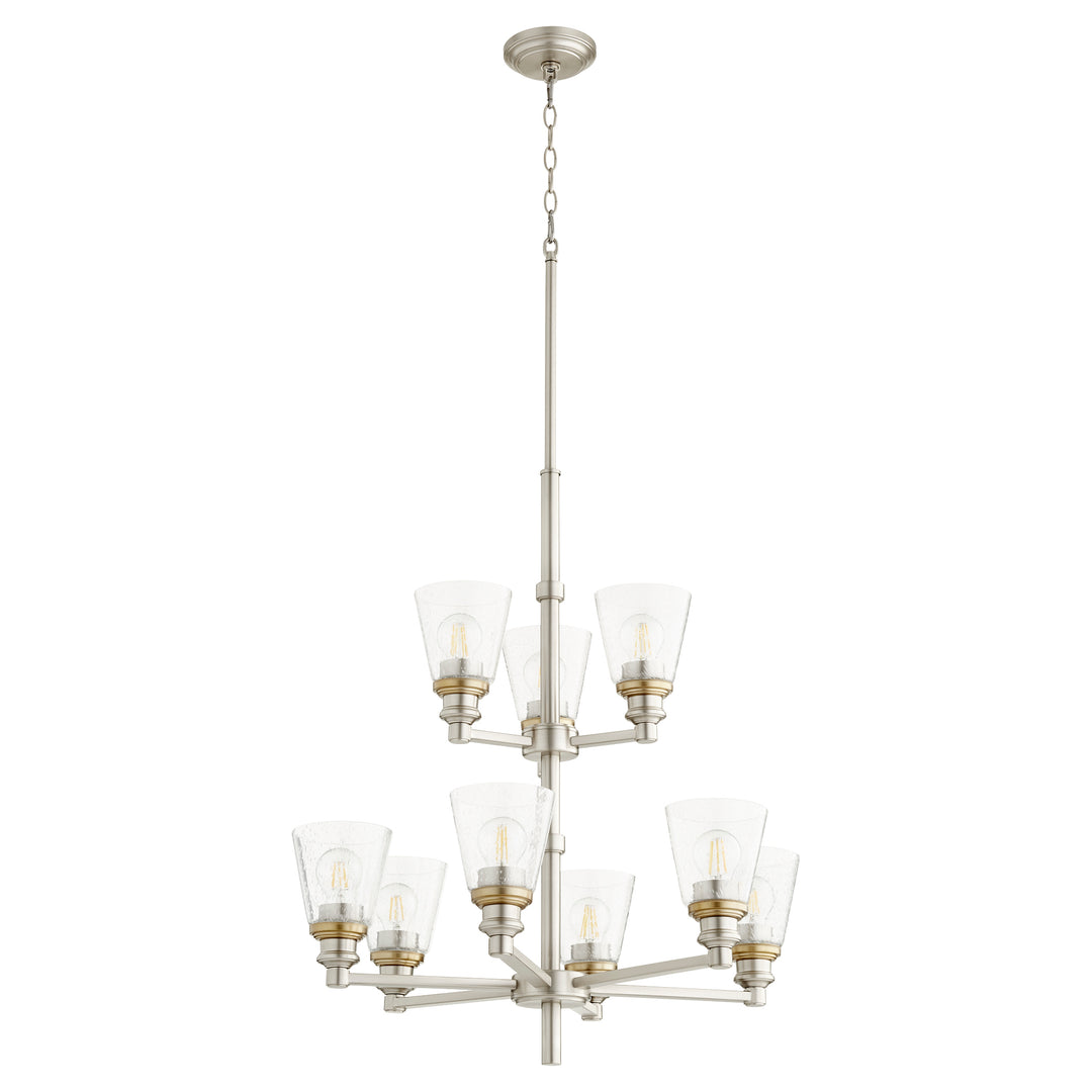 Dunbar 9 Light Chandelier - Satin Nickel