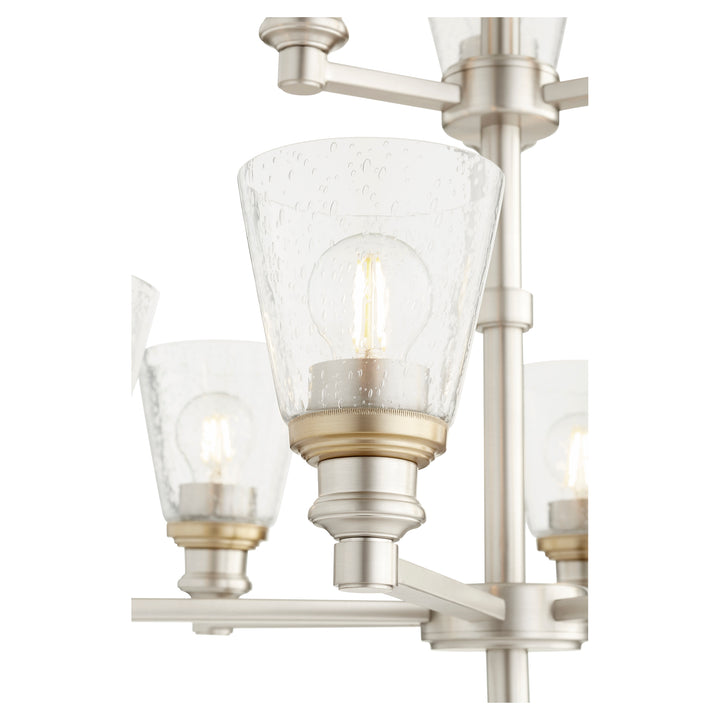 Dunbar 9 Light Chandelier - Satin Nickel