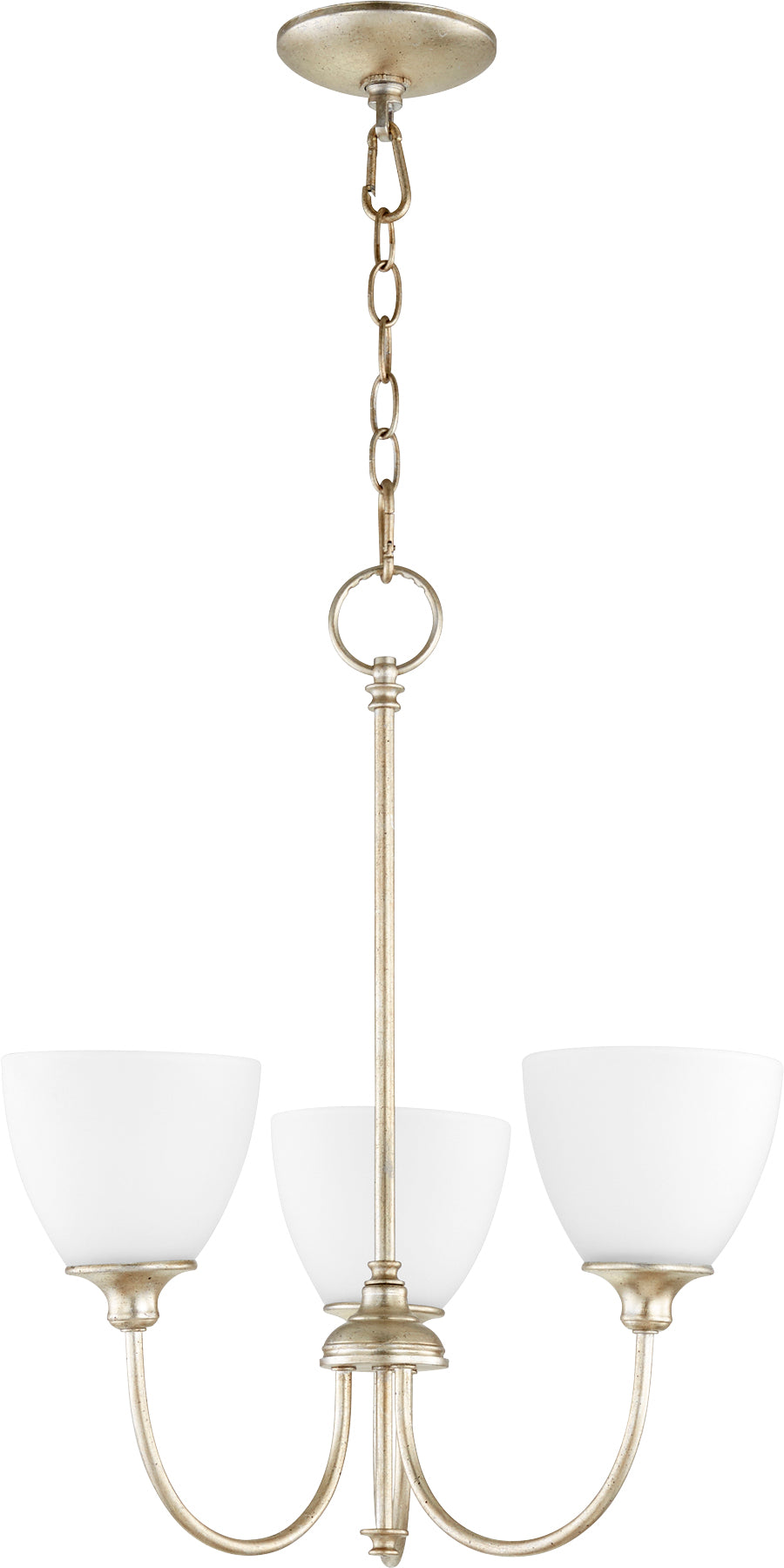 Celeste 3 Light Chandelier - Aged Silver Leaf