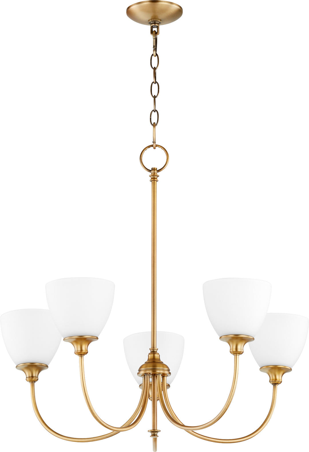 Celeste 5 Light Chandelier - Aged Brass