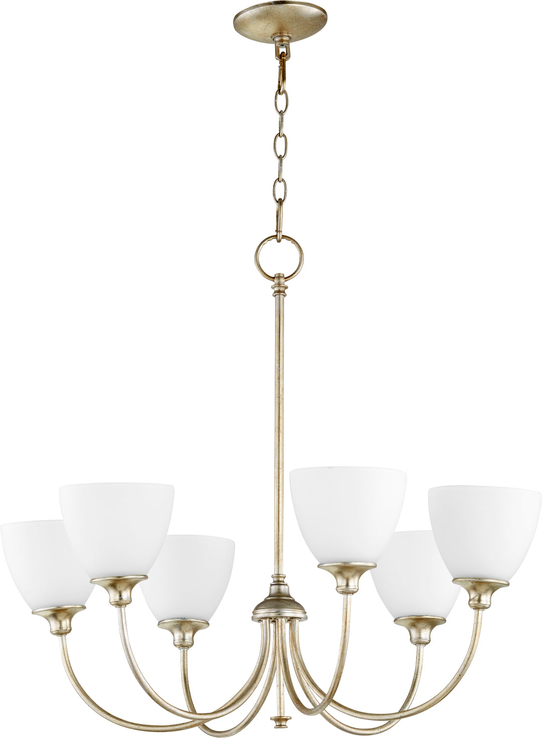 Celeste 6 Light Chandelier - Aged Silver Leaf