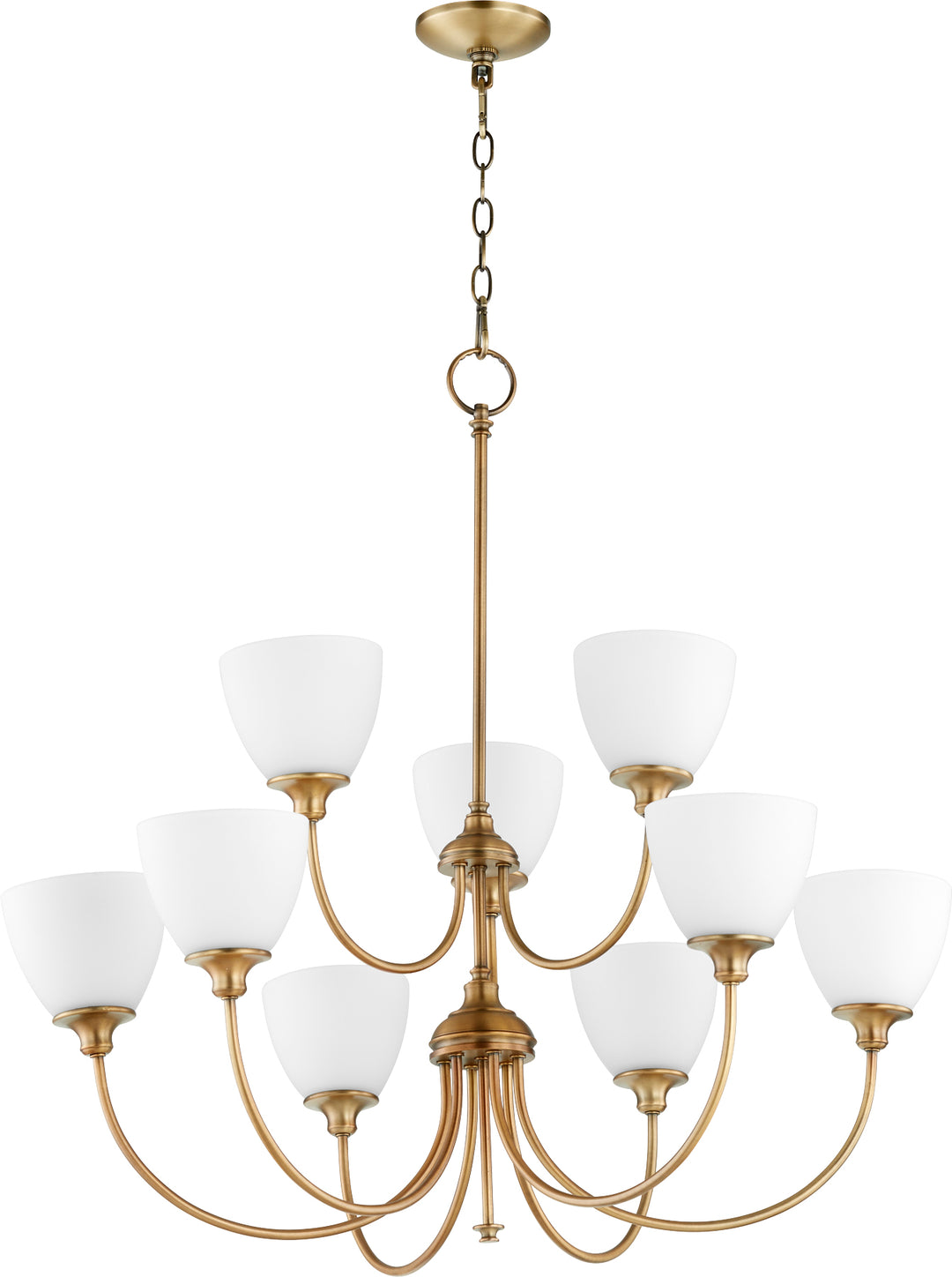 Celeste 9 Light Chandelier - Aged Brass