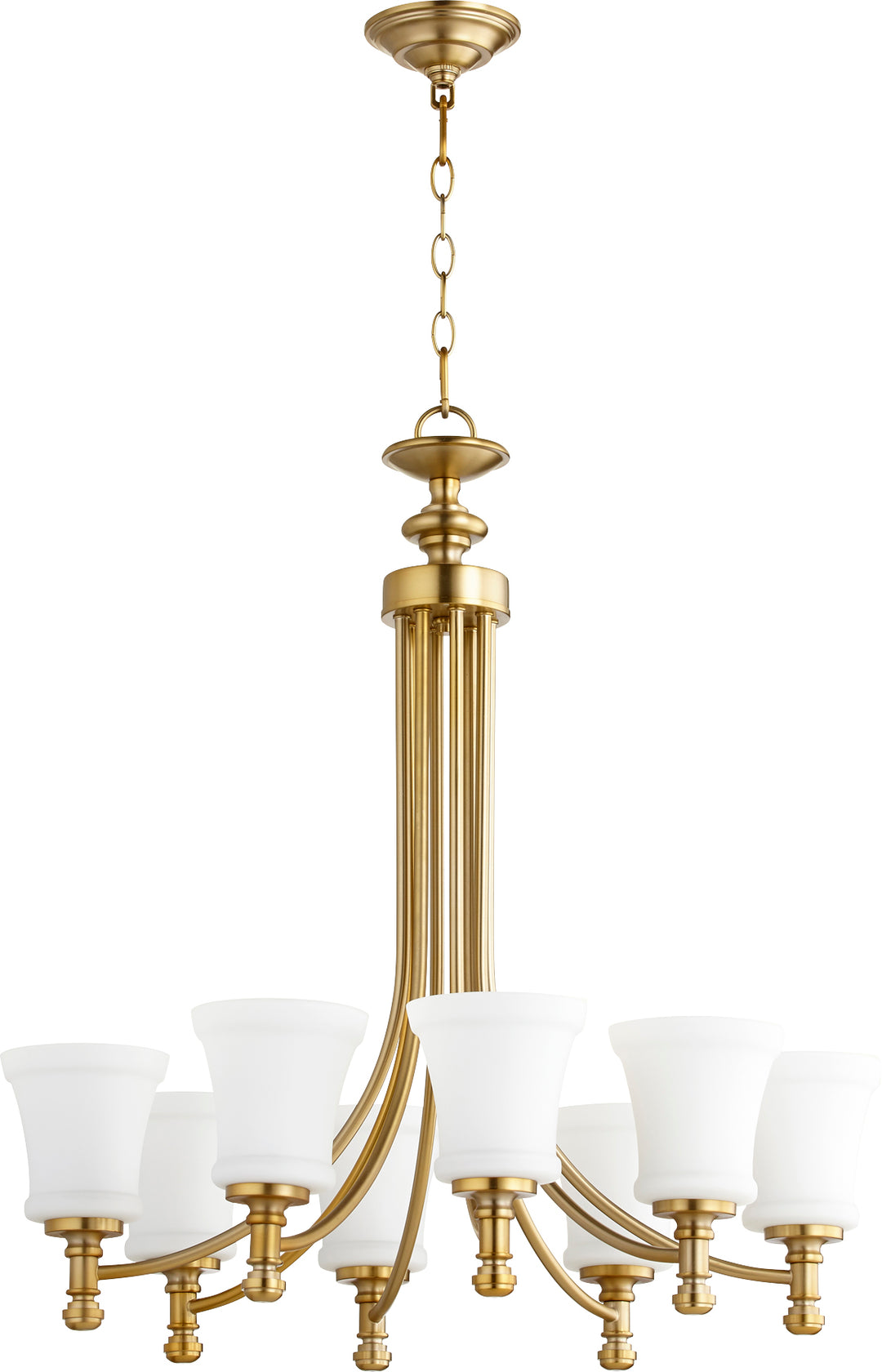 Rossington 8 Light Chandelier - Aged Brass