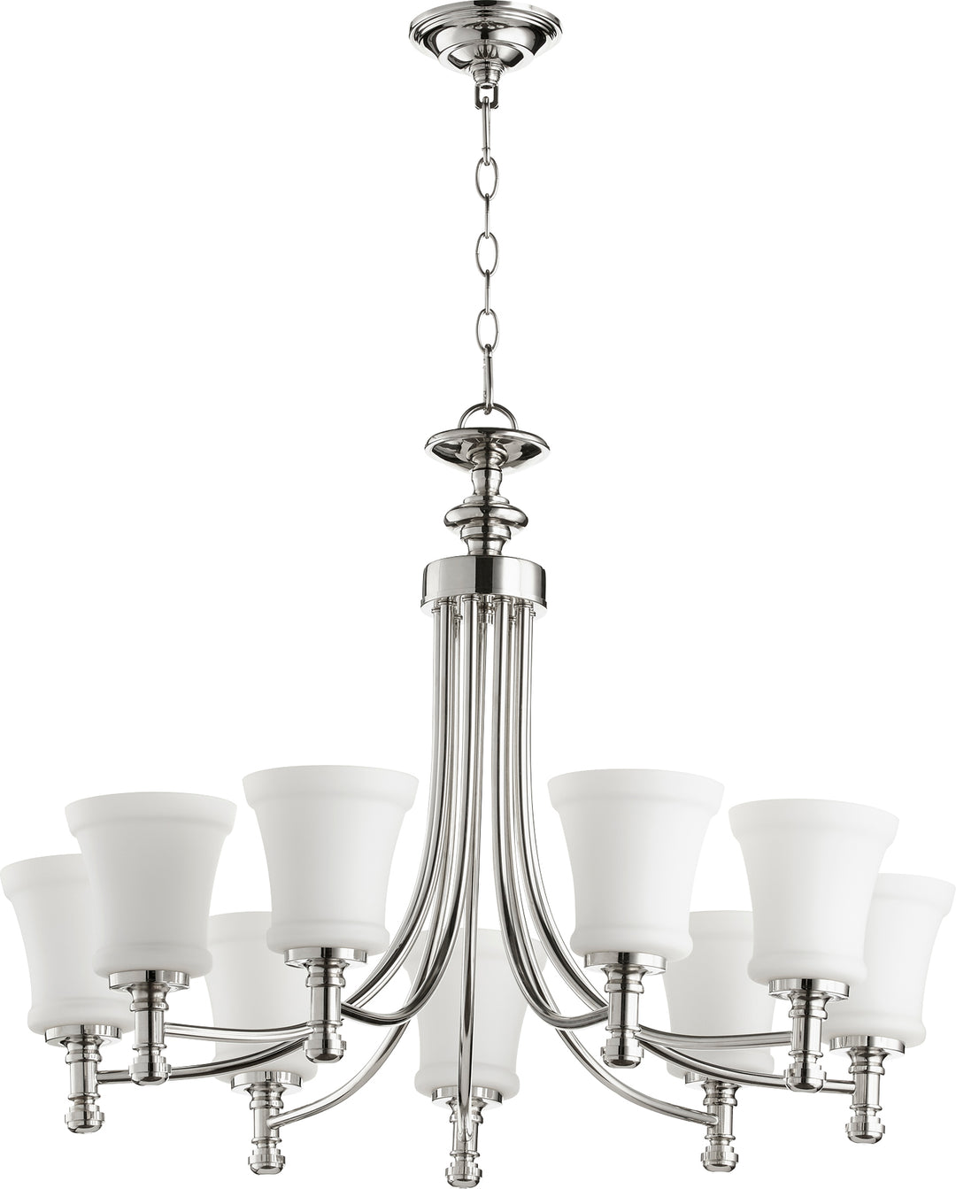 Rossington 9 Light Chandelier - Polished Nickel