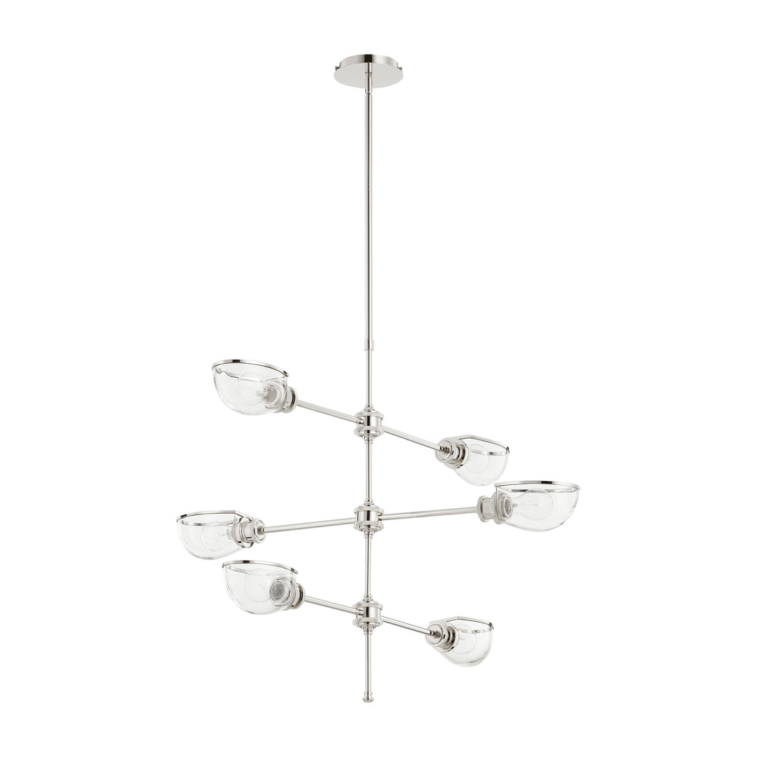 MENLO 6 Light Chandelier - Polished Nickel