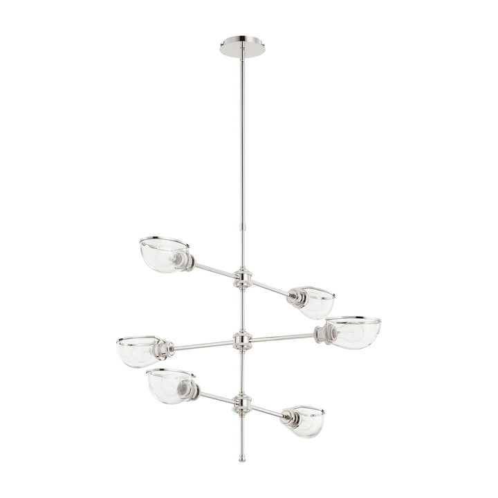 MENLO 6 Light Chandelier - Polished Nickel