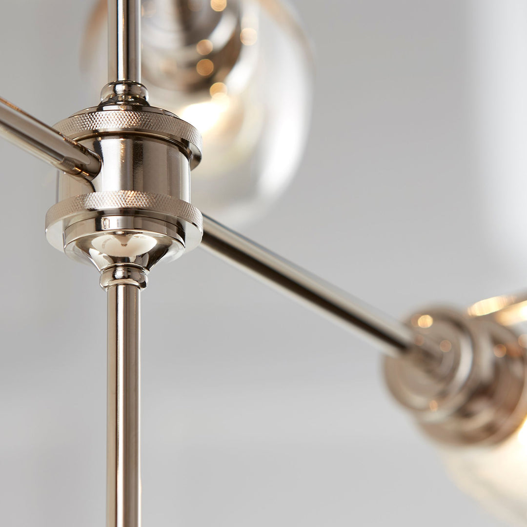 MENLO 6 Light Chandelier - Polished Nickel