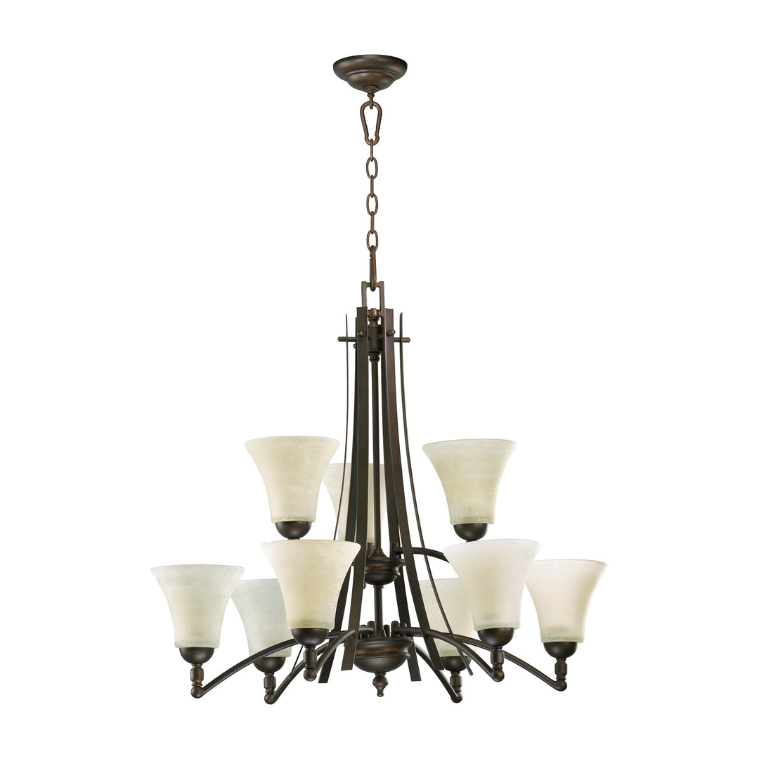 ASPEN 9 Light Chandelier - Oiled Bronze
