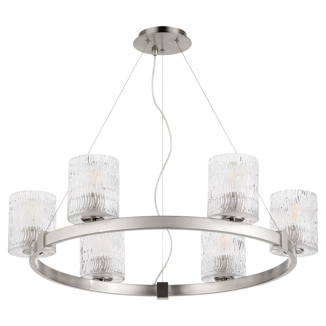 Stadium 6 Light Chandelier - Satin Nickel