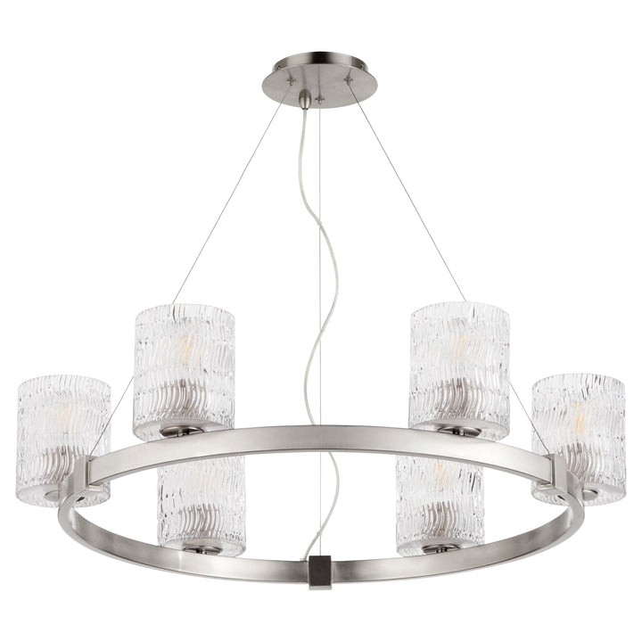 Stadium 6 Light Chandelier - Satin Nickel