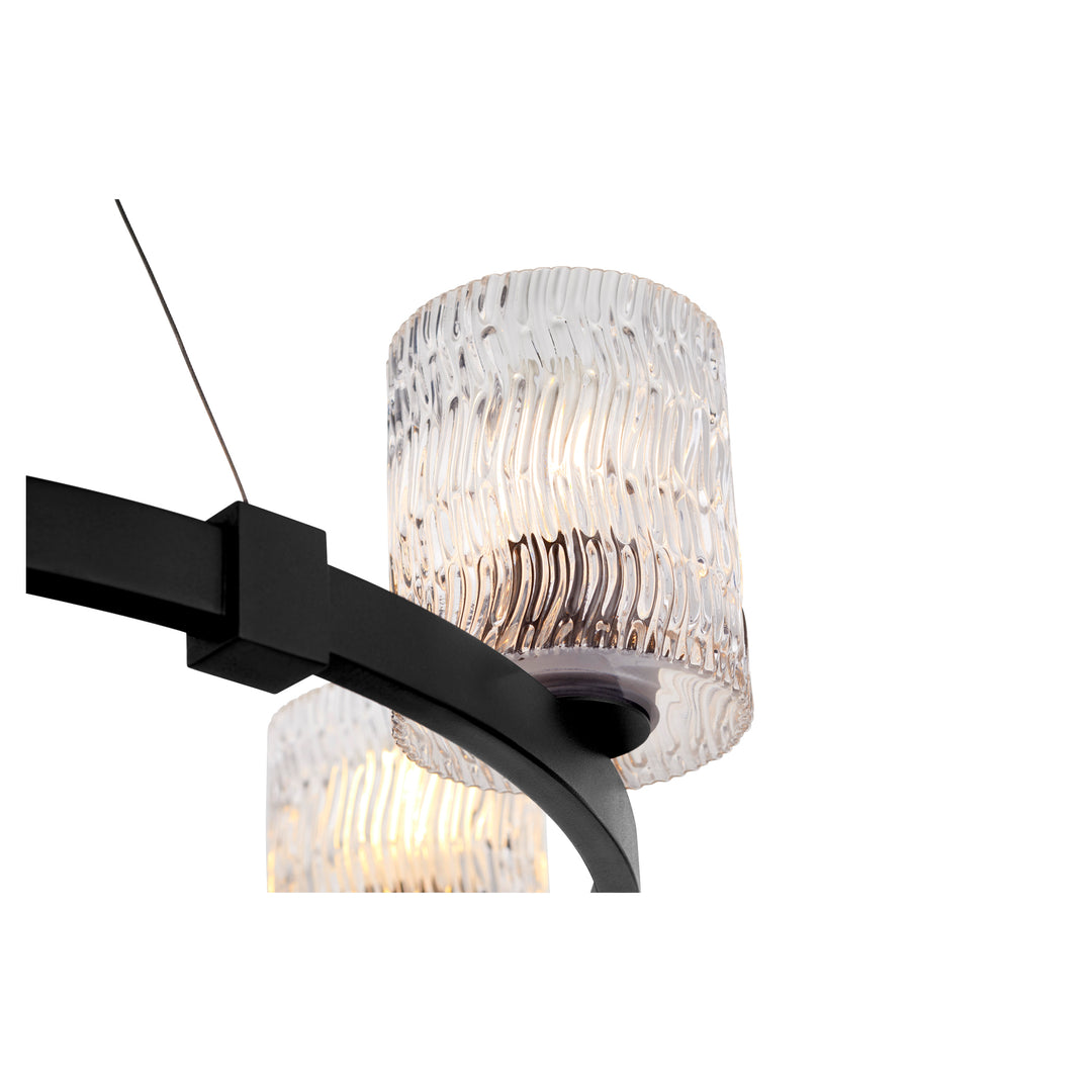 Stadium 6 Light Chandelier - Textured Black
