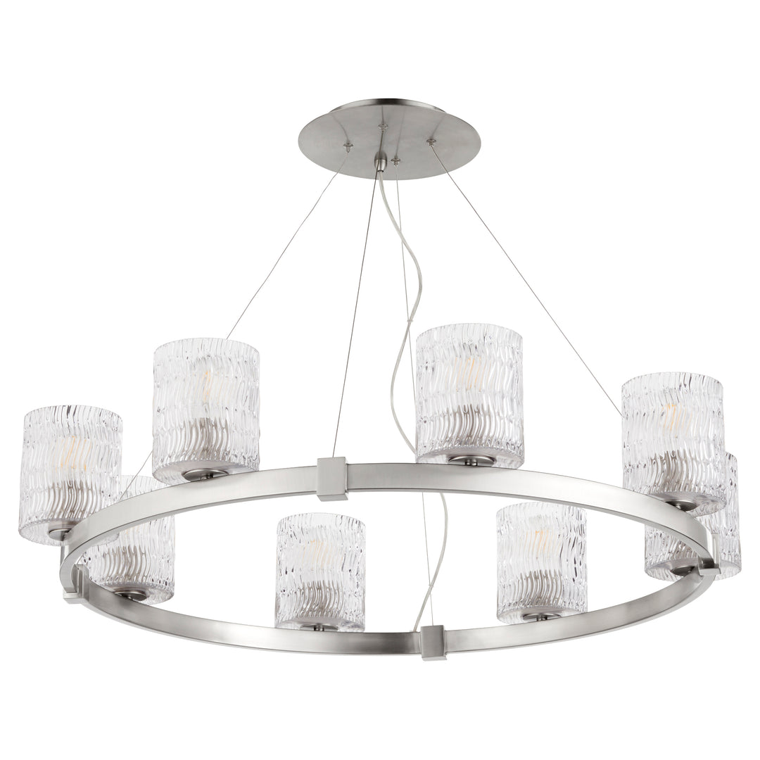 Stadium 8 Light Chandelier - Satin Nickel