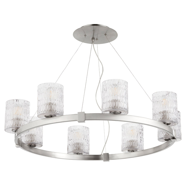 Stadium 8 Light Chandelier - Satin Nickel
