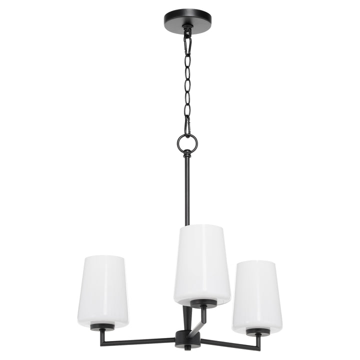 Goodwin 3 Light Chandelier W/ Opal - Matte Black