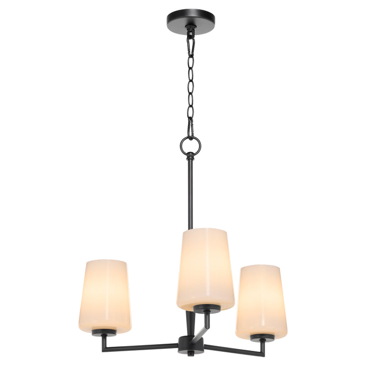Goodwin 3 Light Chandelier W/ Opal - Matte Black