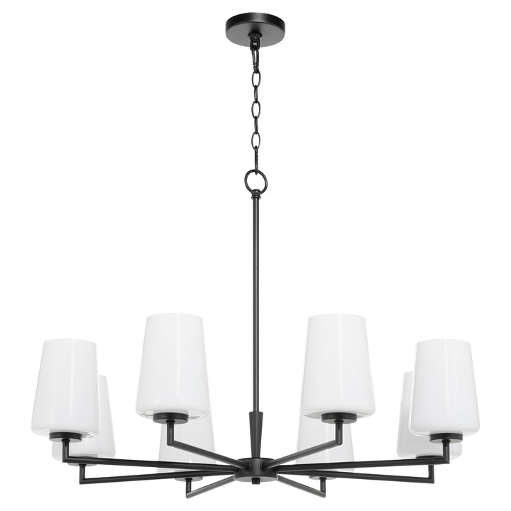Goodwin 8 Light Chandelier W/ Opal - Matte Black