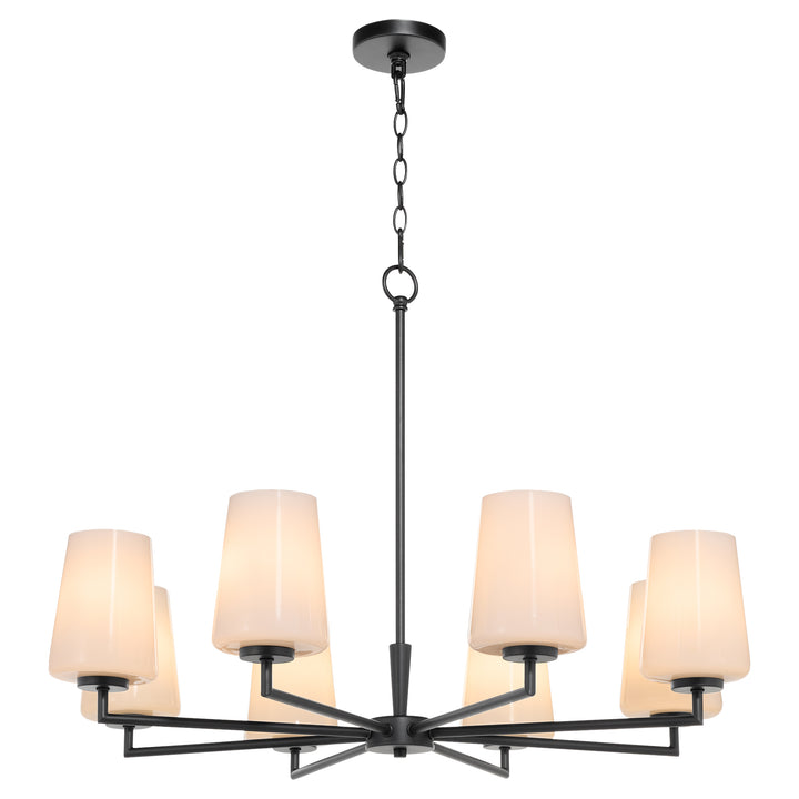 Goodwin 8 Light Chandelier W/ Opal - Matte Black