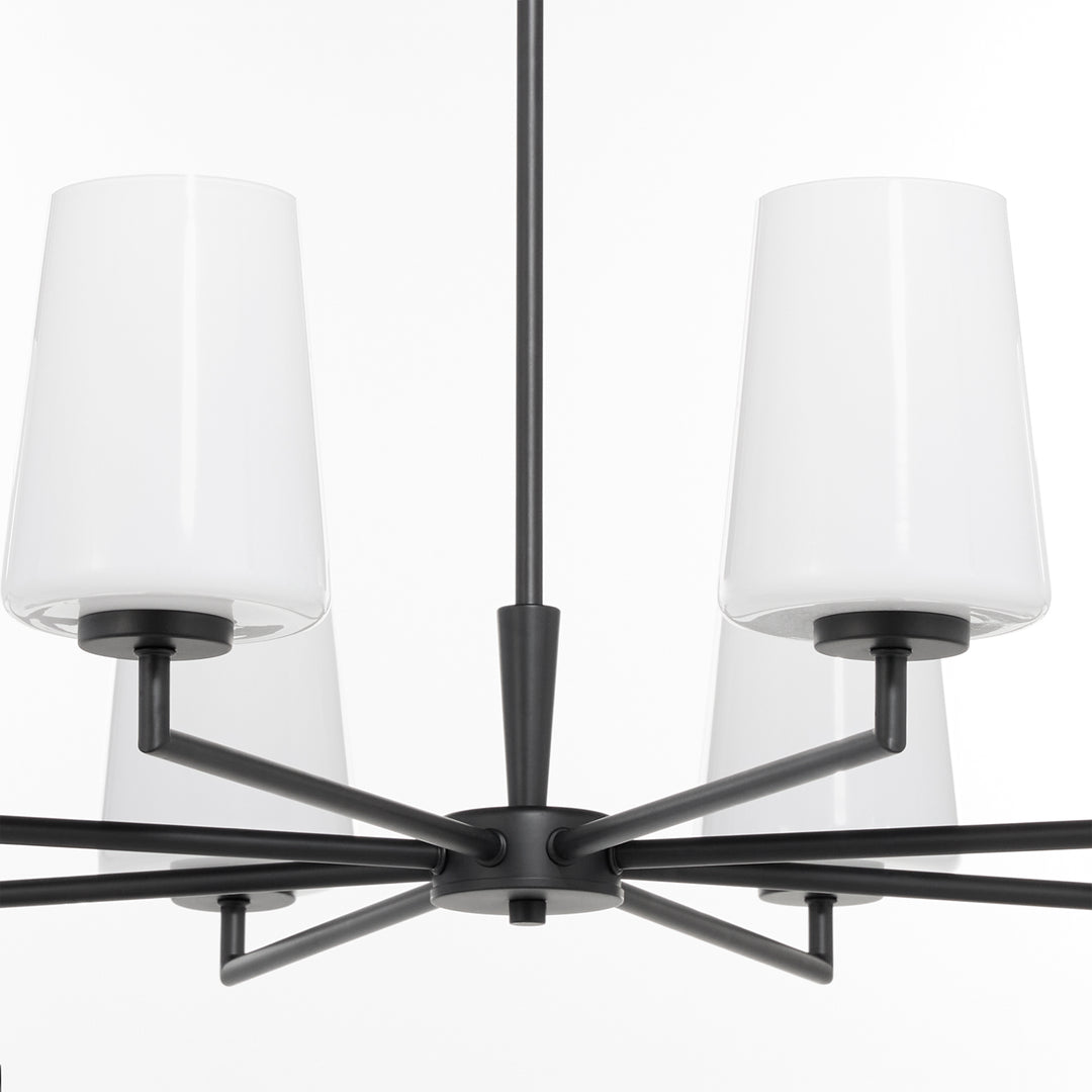 Goodwin 8 Light Chandelier W/ Opal - Matte Black