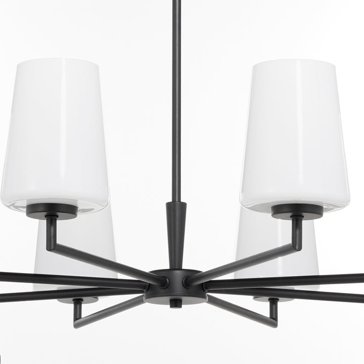 Goodwin 8 Light Chandelier W/ Opal - Matte Black