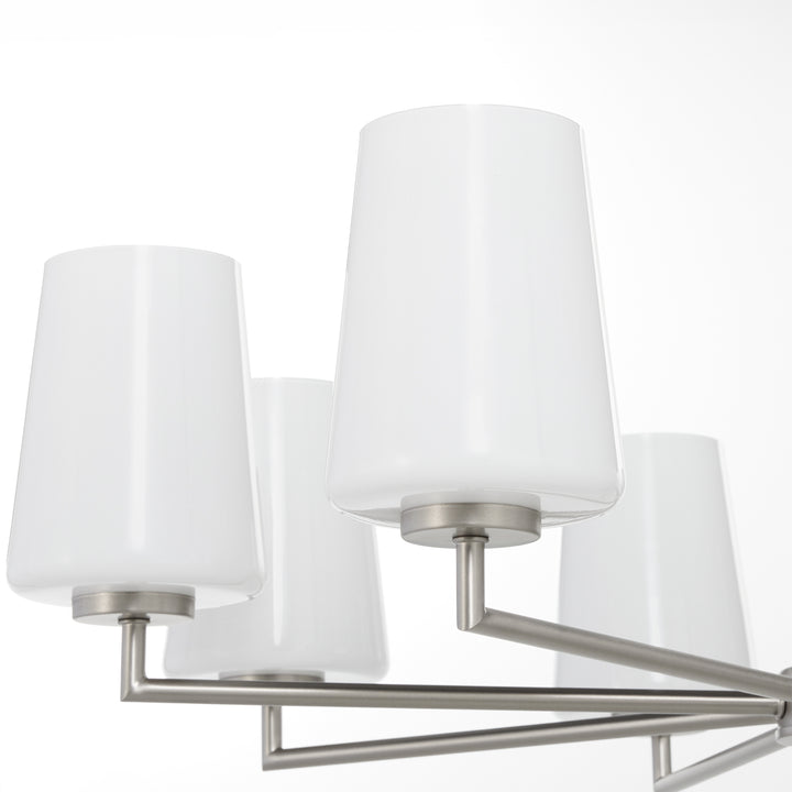Goodwin 8 Light Chandelier W/ Opal - Satin Nickel