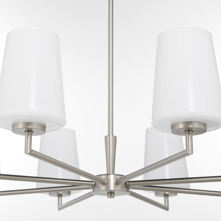 Goodwin 8 Light Chandelier W/ Opal - Satin Nickel