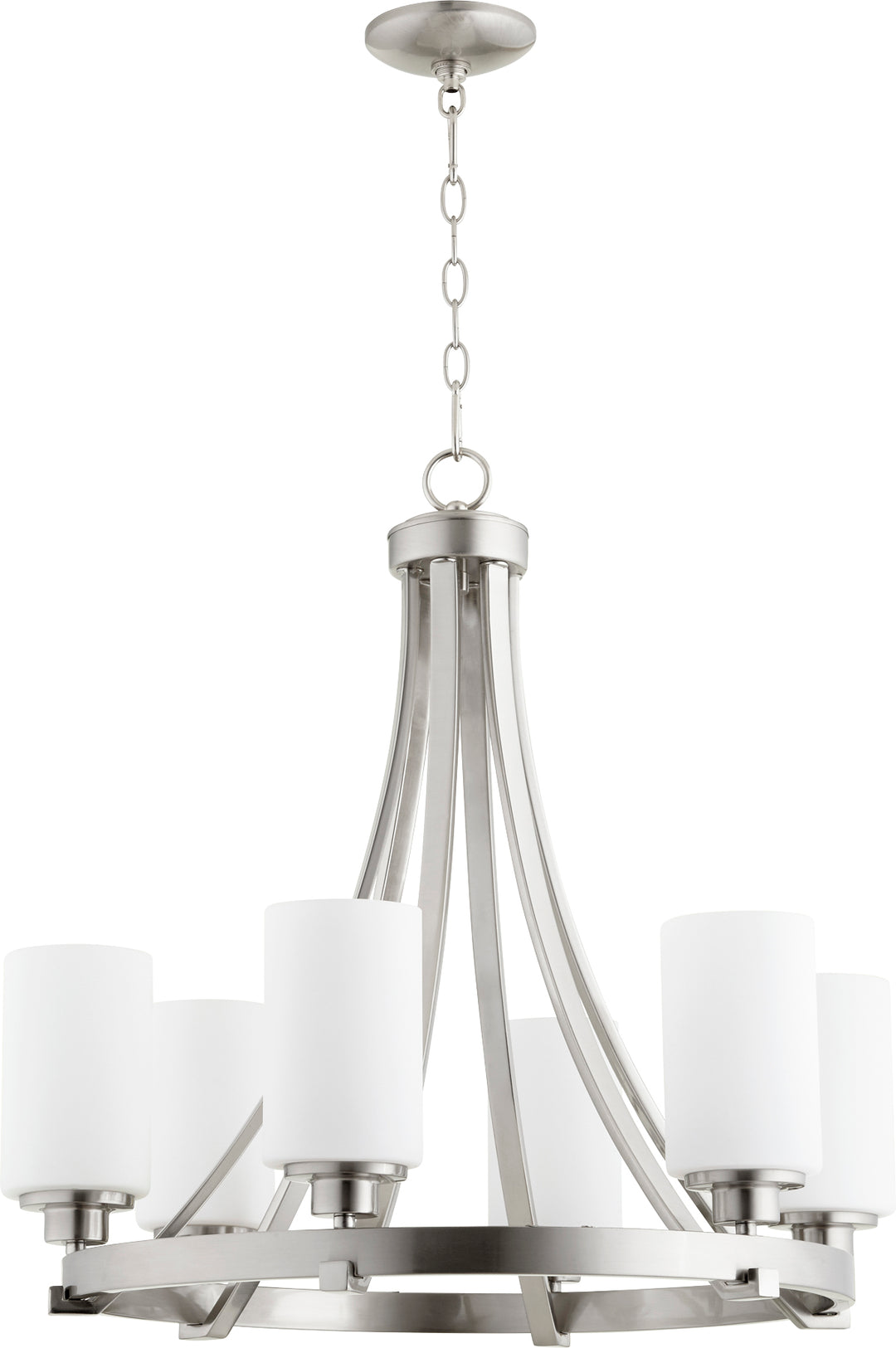 LANCASTER 6 Light Chandelier - Satin Nickel