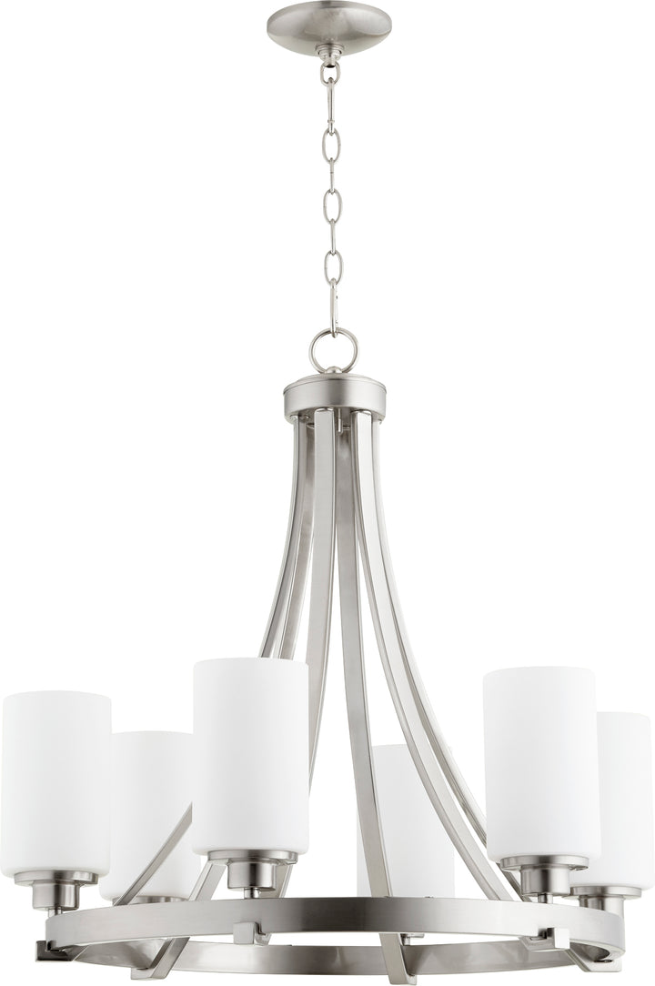 LANCASTER 6 Light Chandelier - Satin Nickel