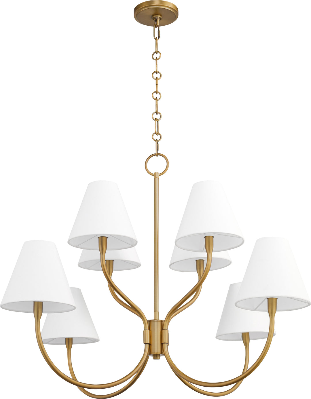 SOPHIA 4+4 Light Chandelier - Brushed Brass