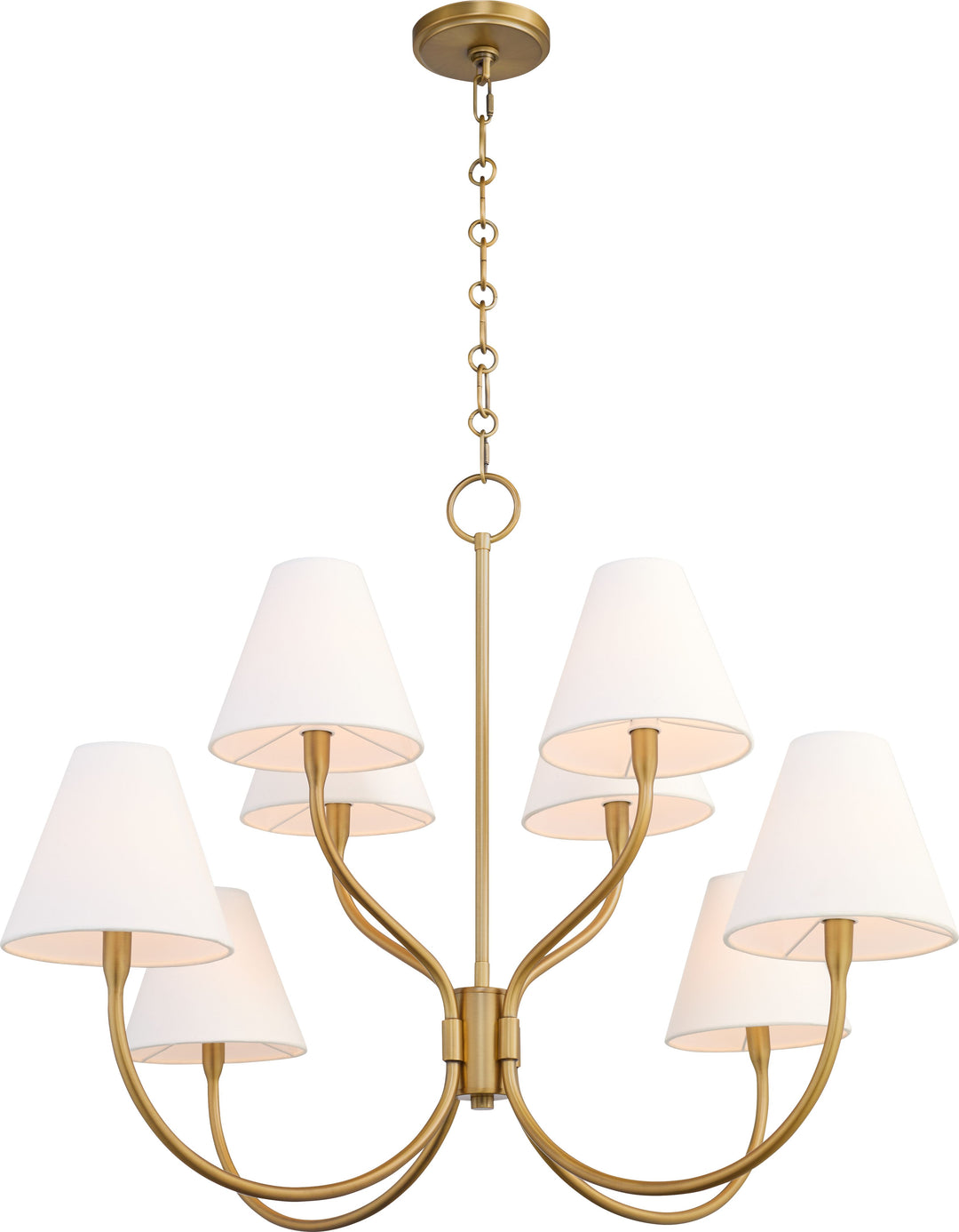 SOPHIA 4+4 Light Chandelier - Brushed Brass