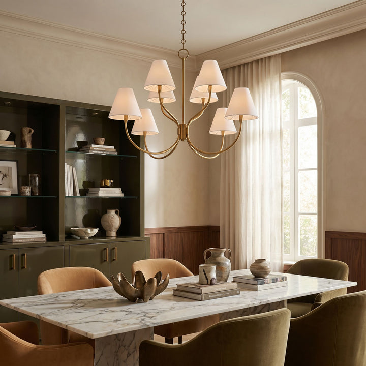 SOPHIA 4+4 Light Chandelier - Brushed Brass