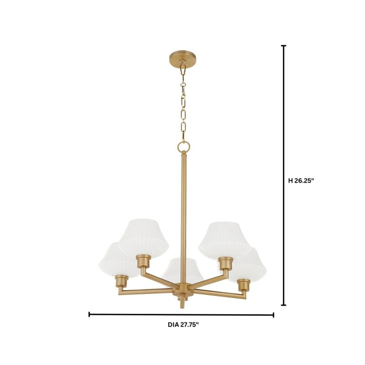 CASSINI 5 Light Chandelier - Aged Brass