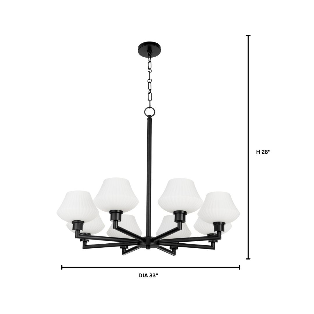 CASSINI 8 Light Chandelier - Matte Black