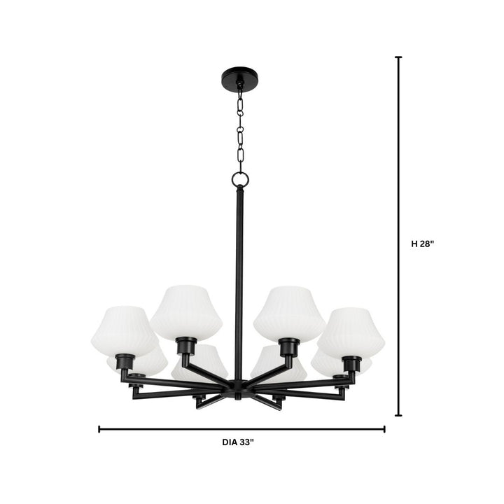 CASSINI 8 Light Chandelier - Matte Black