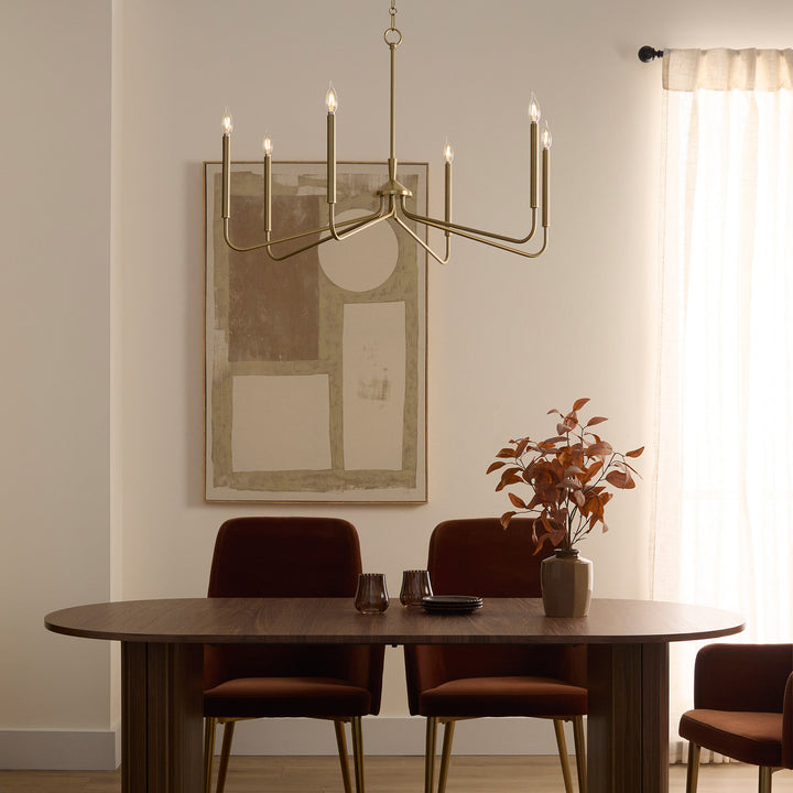 PROVIDENCE 6 Light Chandelier - Aged Brass