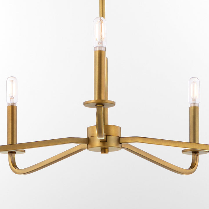 RUTHERFORD 5 Light Chandelier - Brushed Brass