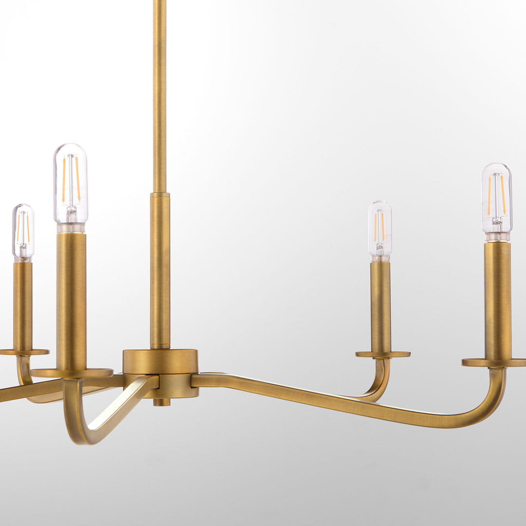 RUTHERFORD 5 Light Chandelier - Brushed Brass