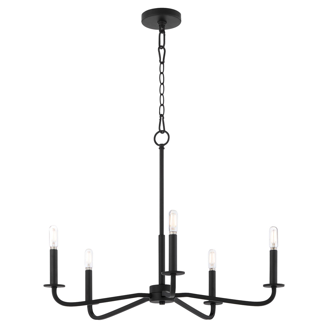 RUTHERFORD 5 Light Chandelier - Matte Black