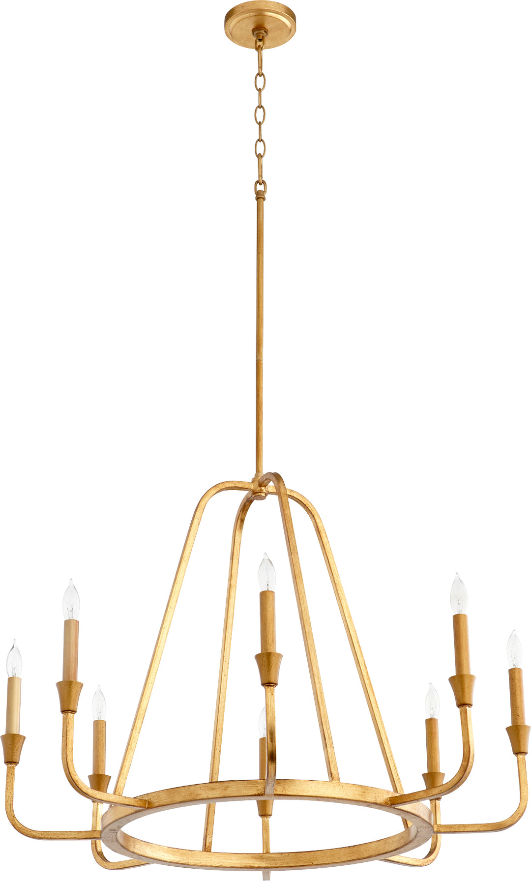 MARQUEE 8 Light Chandelier - Gold Leaf