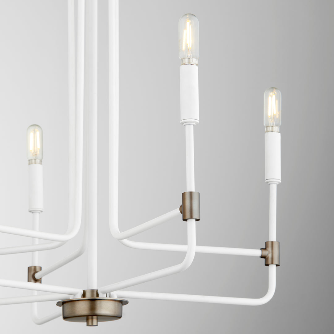 Davies 5 Light Chandelier - Studio White | Dark Brass